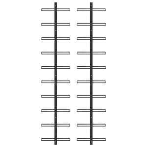 Wall-mounted Wine Racks for 20 Bottles 2 pcs Black Metal - vidaXL
