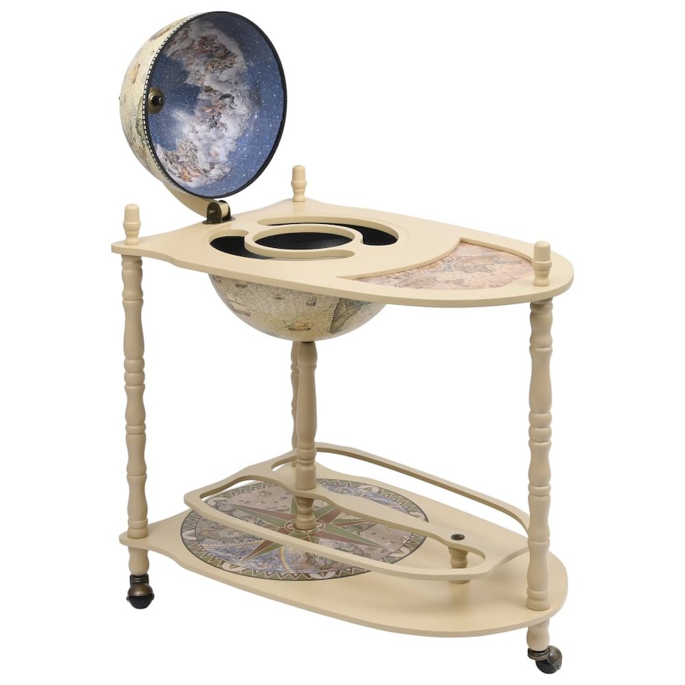 vidaXL Freestanding Globe Bar Wind Stand Eucalyptus Wood Green, 320908
