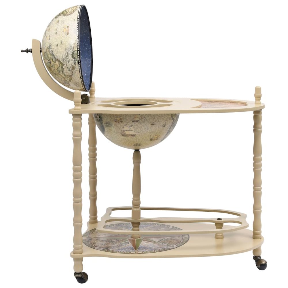 vidaXL Freestanding Globe Bar Wind Stand Eucalyptus Wood Green, 320908
