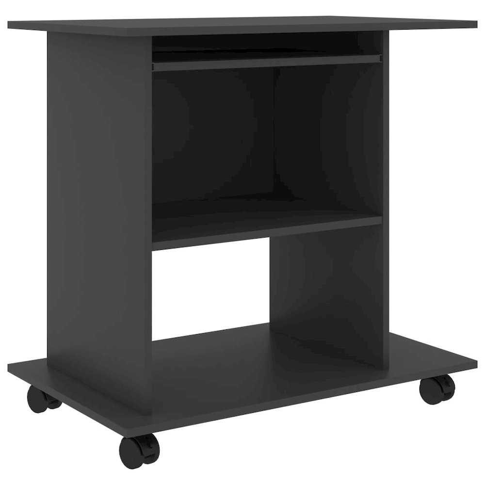 Computer Desk Gray Engineered wood Compact Sliding Components - vidaXL