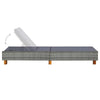 Sunbed Grey PE Rattan Standard Adjustable Armrests Sunbed - vidaXL