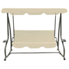 Swing Bench Sand white PVC-coated fabric, powder-coated steel Large - vidaXL