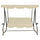 Swing Bench Sand white PVC-coated fabric, powder-coated steel Large - vidaXL