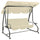 Swing Bench Sand white PVC-coated fabric, powder-coated steel Large - vidaXL