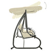 Swing Bench Sand white PVC-coated fabric, powder-coated steel Large - vidaXL