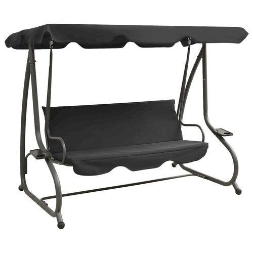 Swing Bench Anthracite PVC-coated fabric, powder-coated steel - vidaXL