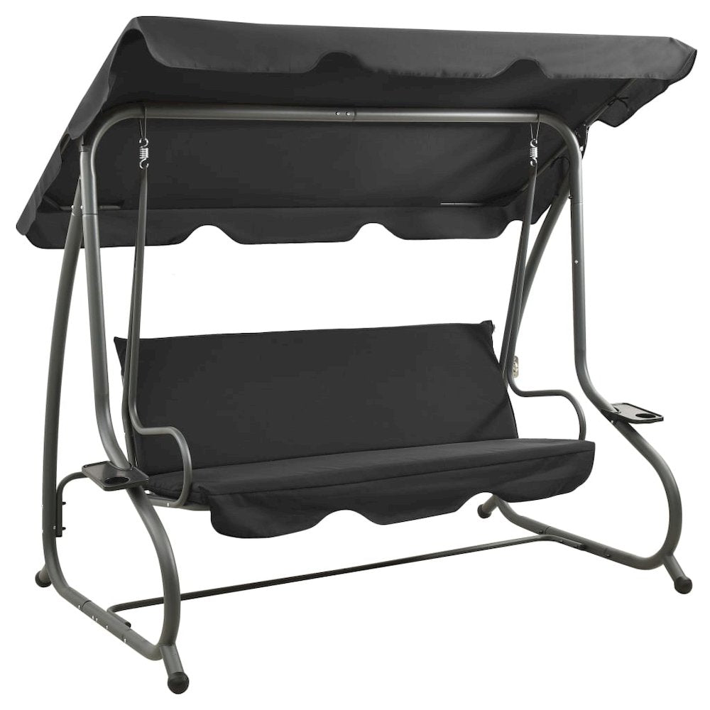 Swing Bench Anthracite PVC-coated fabric, powder-coated steel - vidaXL