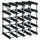 Wine Rack for 20 Bottles Black Solid Pine Wood - vidaXL
