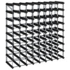 Wine Rack for 72 Bottles Black Solid Pine Wood - vidaXL