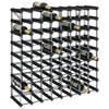 Wine Rack for 72 Bottles Black Solid Pine Wood - vidaXL