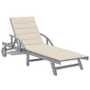 Sunlounger Grey Acacia wood, Polyester Single - vidaXL