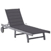 Sunlounger Grey Solid Acacia wood Standard Height-Adjustable - vidaXL