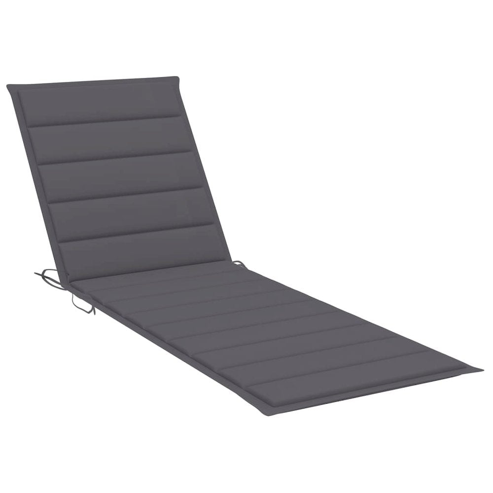 Sunlounger Grey Solid Acacia wood Standard Height-Adjustable - vidaXL