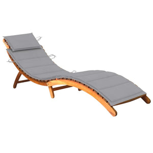 Sunlounger Wooden Solid Acacia wood Standard Foldable - vidaXL