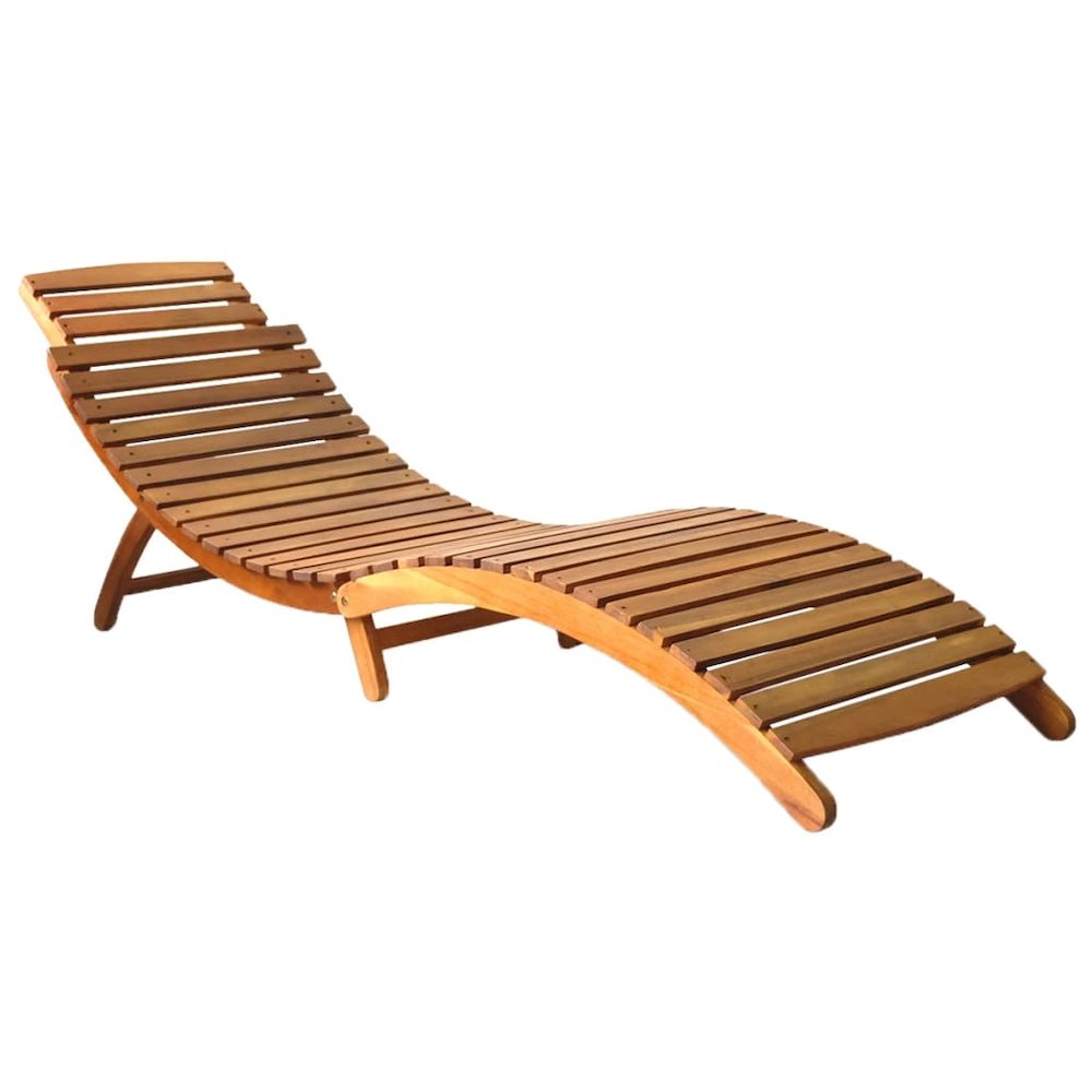 Sunlounger Wooden Solid Acacia wood Standard Foldable - vidaXL