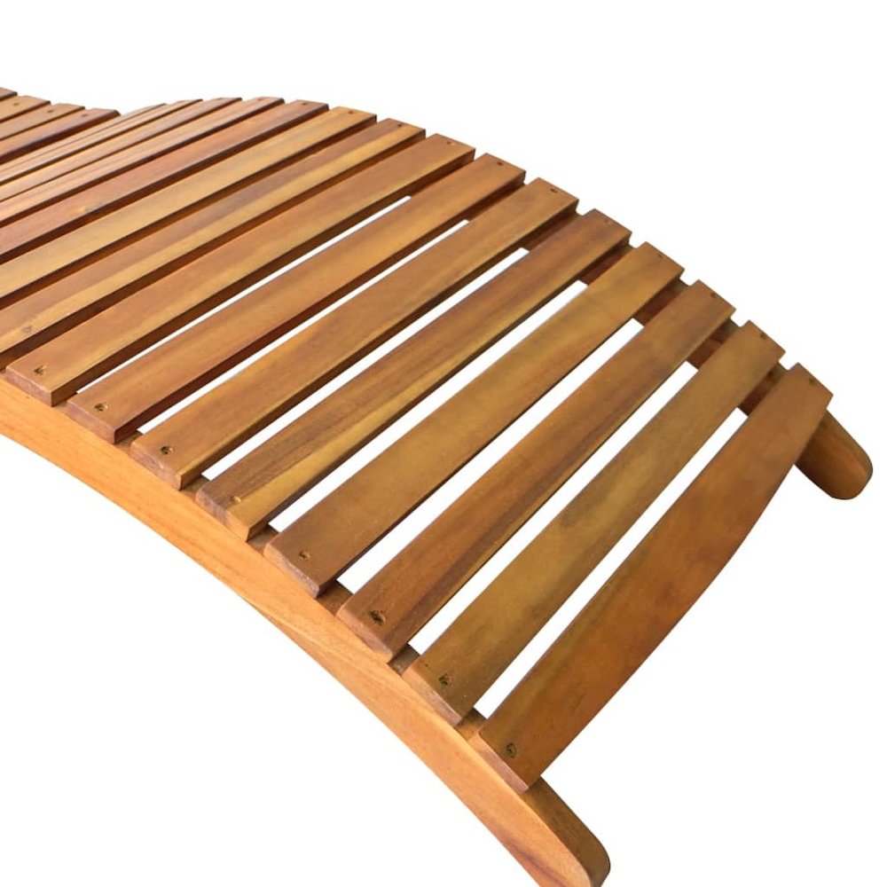 Sun Lounger Grey Solid Acacia wood, Polyester Standard Foldable - vidaXL