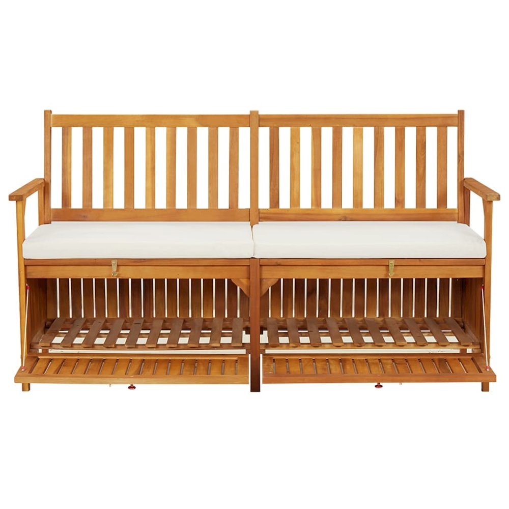 Bench Brown Solid Acacia wood, 100% polyester Medium - vidaXL