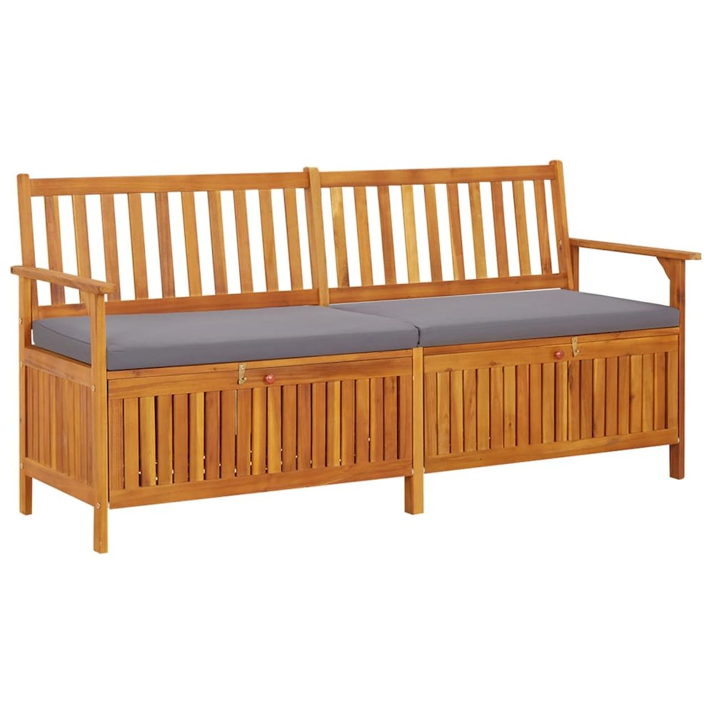 Bench Black Solid Acacia wood 67 in Storage Bench Rectangular - vidaXL