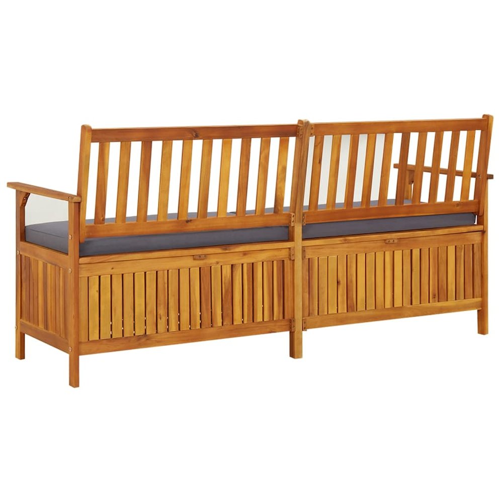 Bench Black Solid Acacia wood 67 in Storage Bench Rectangular - vidaXL