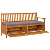 Bench Black Solid Acacia wood 67 in Storage Bench Rectangular - vidaXL