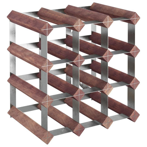 Wine Rack for 12 Bottles Brown Solid Wood Pine - vidaXL
