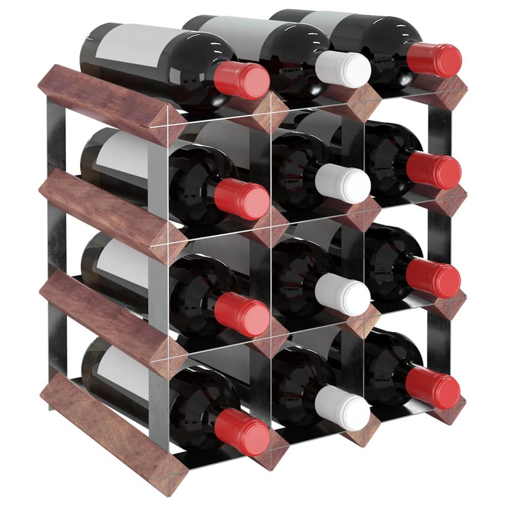Wine Rack for 12 Bottles Brown Solid Wood Pine - vidaXL