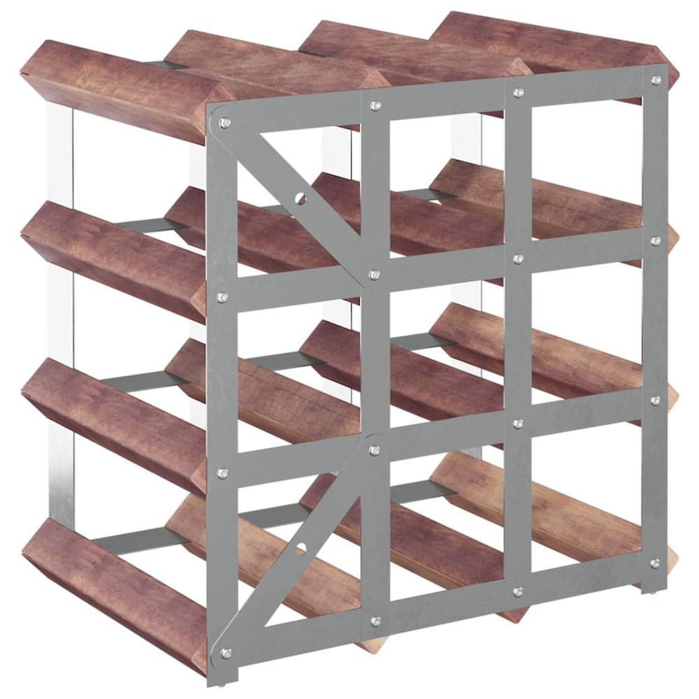 Wine Rack for 12 Bottles Brown Solid Wood Pine - vidaXL