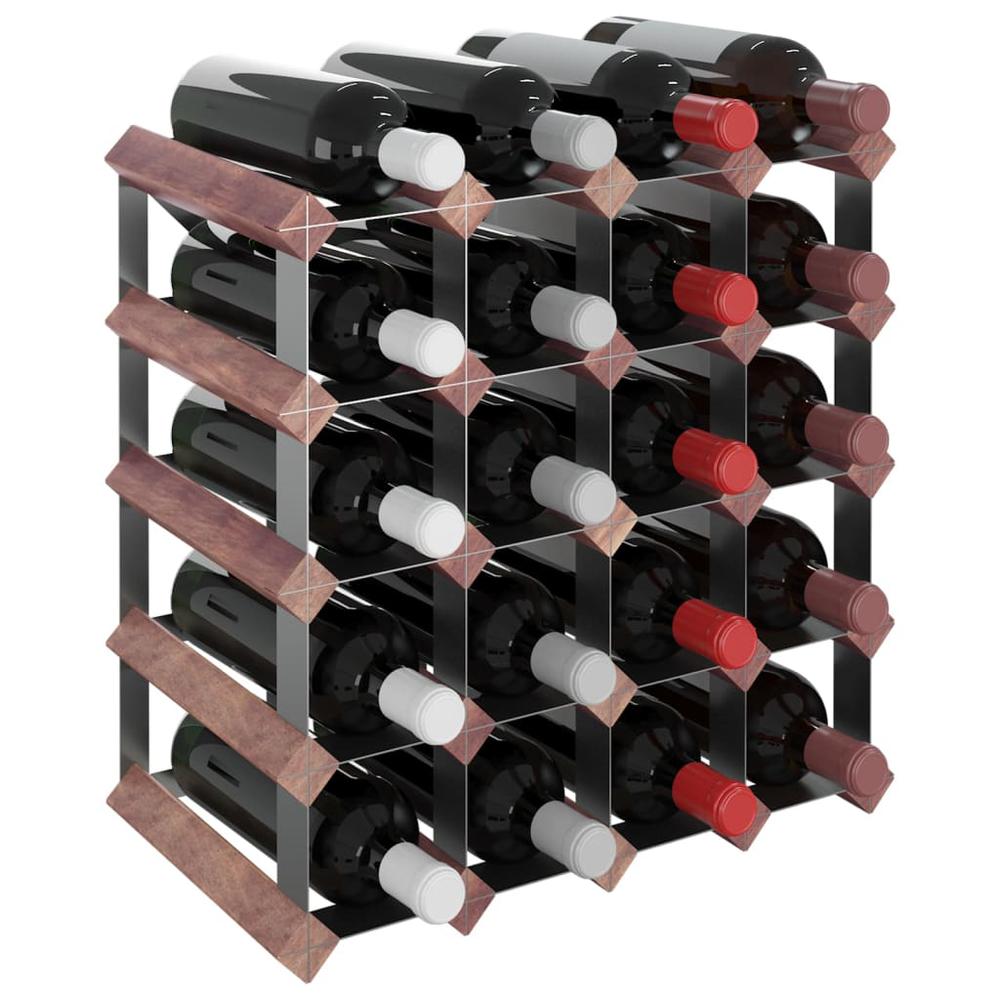 Wine Rack for 20 Bottles Brown Solid Wood Pine - vidaXL