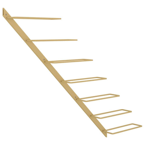 Wall-mounted Wine Rack for 7 Bottles Gold Metal - vidaXL