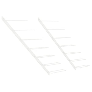 Wall-mounted Wine Rack for 7 Bottles 2 pcs White Metal - vidaXL
