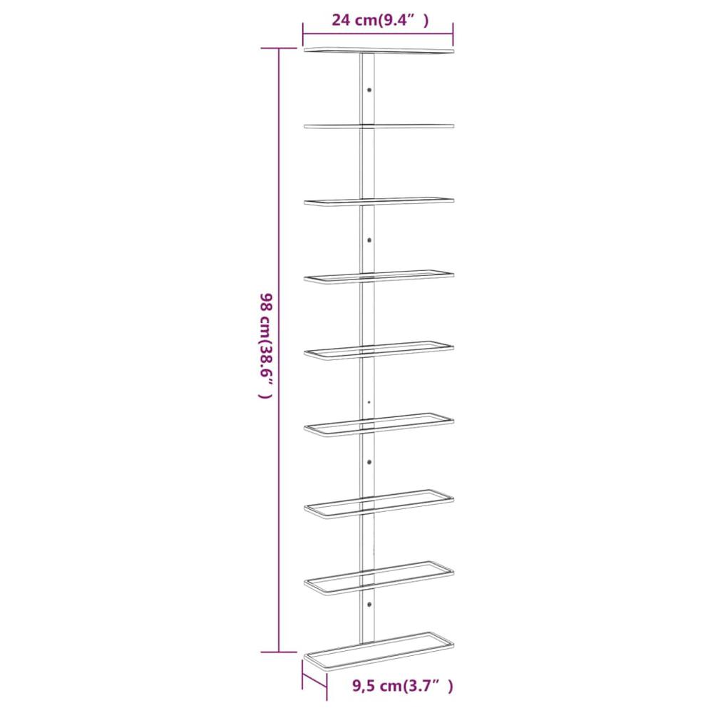 Wall-mounted Wine Rack for 9 Bottles 2 pcs White Iron - vidaXL