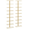Wall-mounted Wine Rack for 9 Bottles 2 pcs Gold Iron - vidaXL