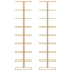 Wall-mounted Wine Rack for 9 Bottles 2 pcs Gold Iron - vidaXL