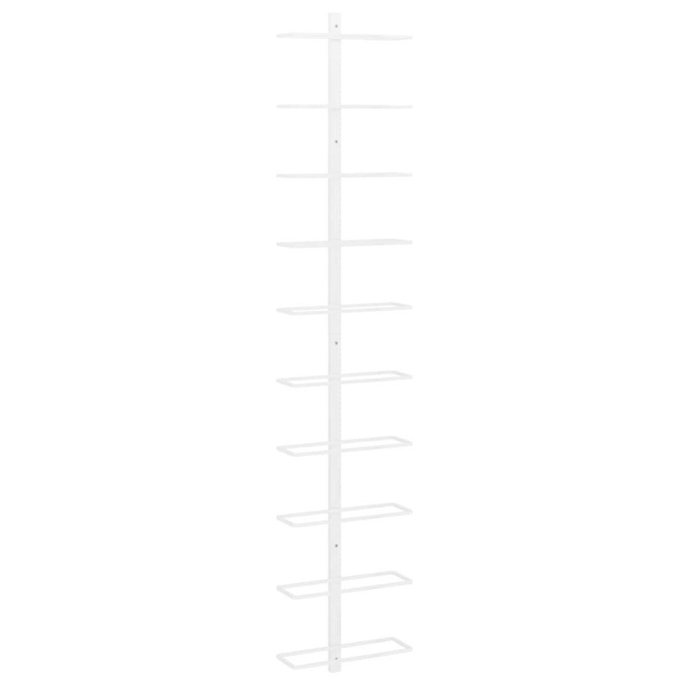 Wall-mounted Wine Rack for 10 Bottles White Metal - vidaXL