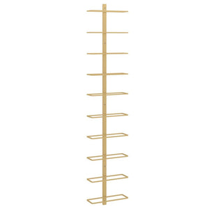 Wall-mounted Wine Rack for 10 Bottles Gold Metal - vidaXL