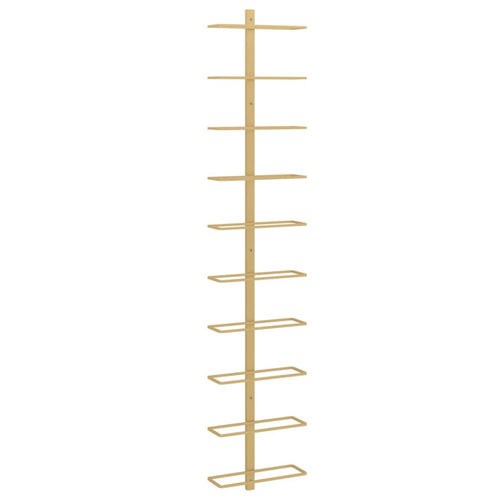 Wall-mounted Wine Rack for 10 Bottles Gold Metal - vidaXL