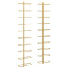 Wall-mounted Wine Rack for 10 Bottles 2 pcs Gold Metal - vidaXL