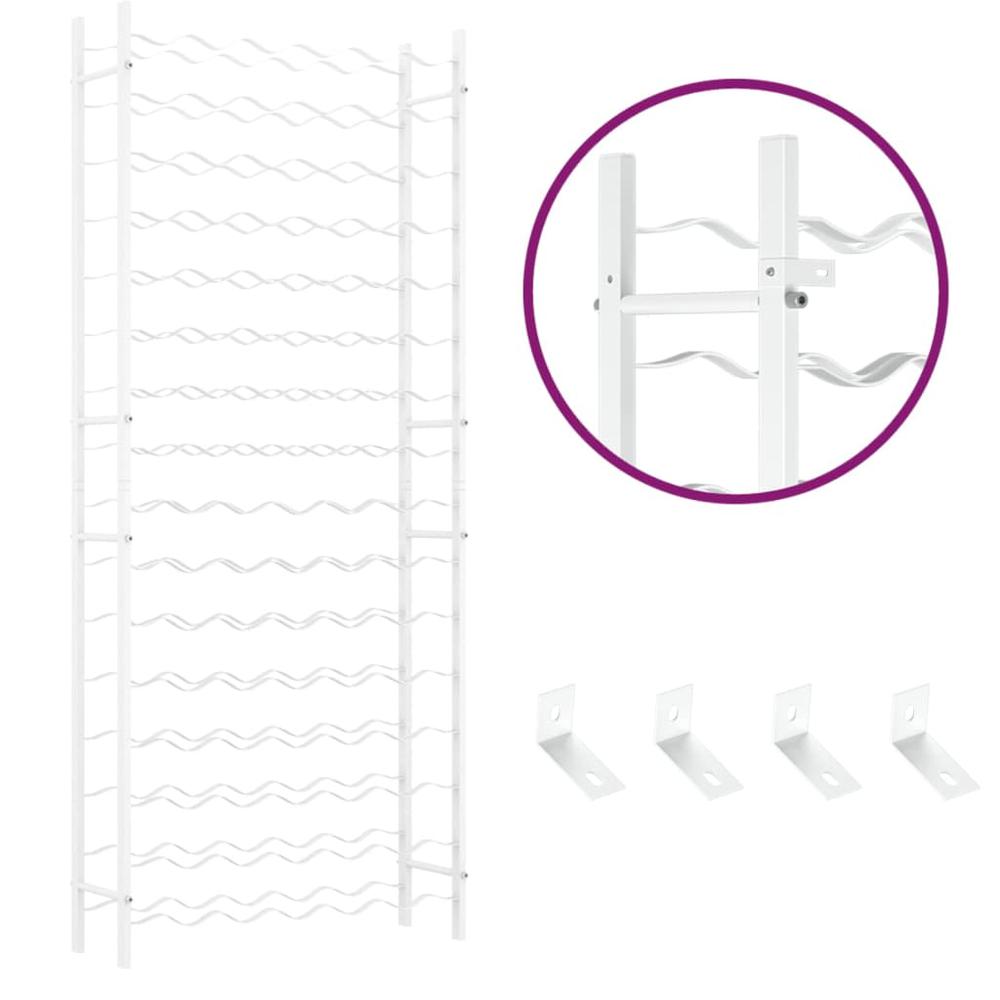 Wine Rack for 96 Bottles White Metal - vidaXL