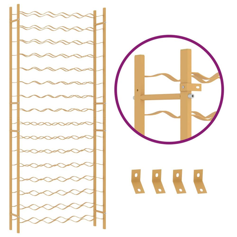 Wine Rack for 96 Bottles Gold Metal - vidaXL