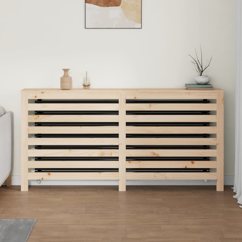 Radiator Cover 66.5''x7.5''x33.1'' Solid Wood Pine - vidaXL