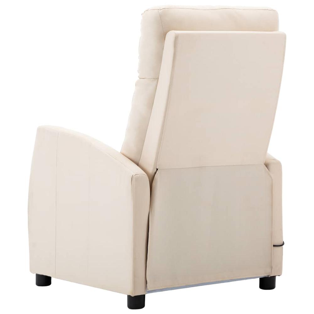vidaXL Electric Massage Reclining Chair Cream Fabric