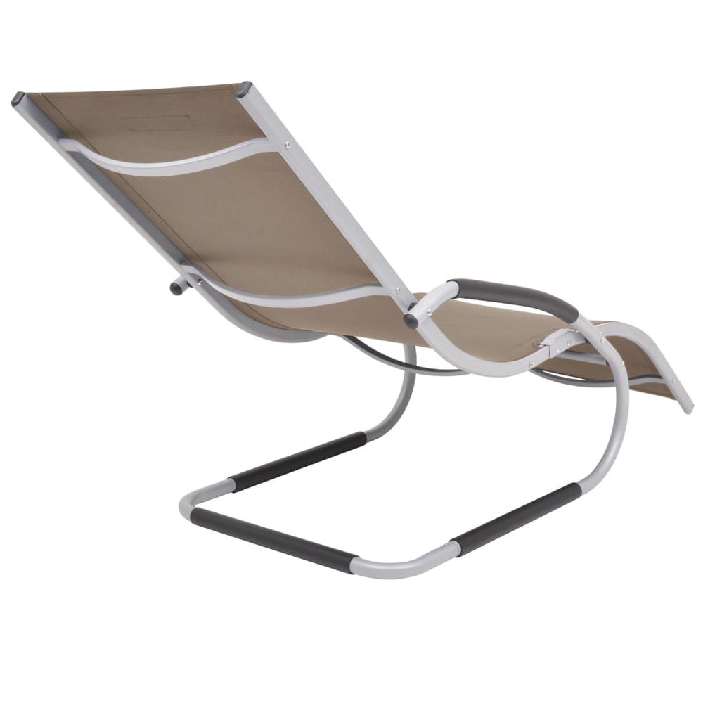 vidaXL Sun Lounger with Pillow Aluminum and Textilene Taupe