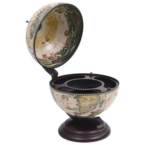 vidaXL Tabletop Globe Bar Wine Stand Eucalyptus Wood White, 320910