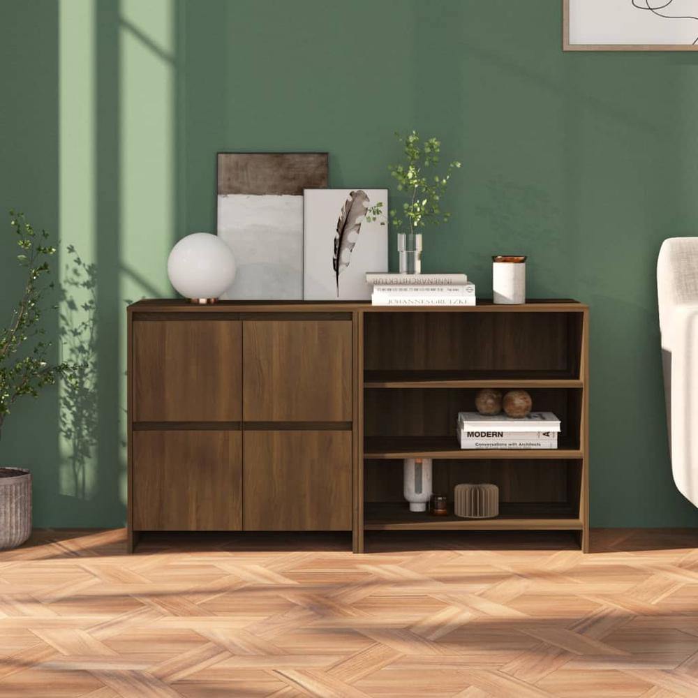 vidaXL 2 Piece Sideboard Brown Oak Engineered Wood, 3098088