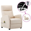 vidaXL Electric Massage Reclining Chair Cream Fabric