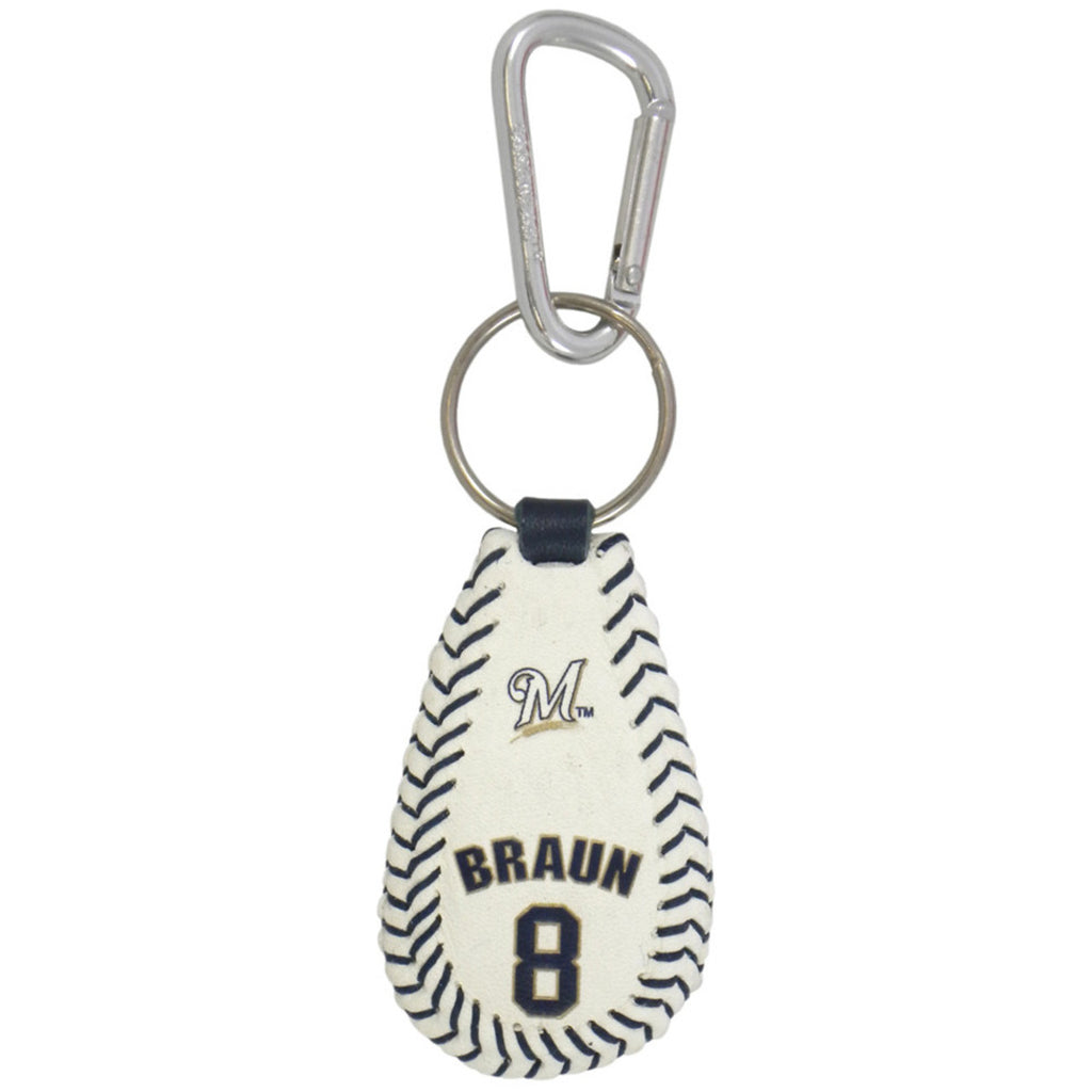 Milwaukee Brewers Keychain Classic Baseball Ryan Braun CO - GAMEWEAR