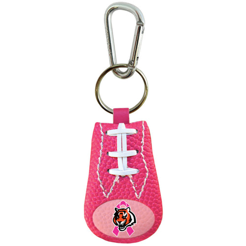 Cincinnati Bengals Keychain Breast Cancer Awareness Ribbon Pink Football CO - GAMEWEAR