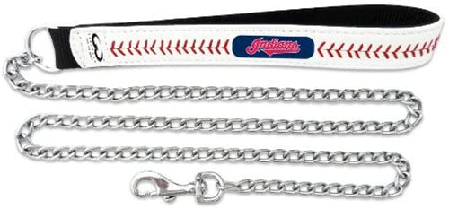 Cleveland Indians Pet Leash Leather Chain Baseball Size Large - GAMEWEAR
