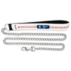 Detroit Tigers Pet Leash Leather Chain Baseball Size Medium - GAMEWEAR