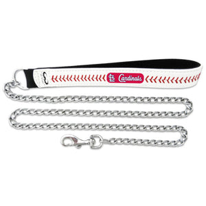 St. Louis Cardinals Pet Leash Leather Chain Baseball Size Large CO - Gamewear